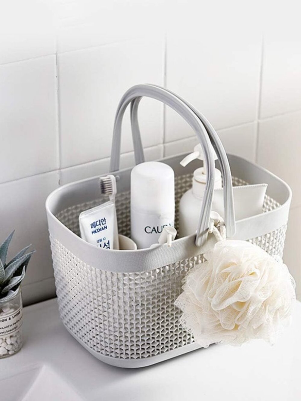 Plastic Organizer Storage Baskets with Handles, Shower Caddy Bins Organizer for - Picture 2 of 7